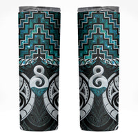 New Zealand Maori Skinny Tumbler Poutama Pikorua - Single Twist Paua Shell LT05 Turquoise - Polynesian Pride
