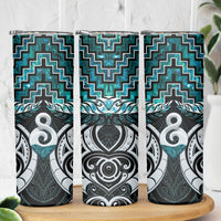 New Zealand Maori Skinny Tumbler Poutama Pikorua - Single Twist Paua Shell LT05 - Polynesian Pride