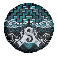 New Zealand Maori Spare Tire Cover Poutama Pikorua - Single Twist Paua Shell LT05 - Polynesian Pride