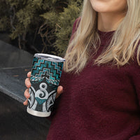New Zealand Maori Tumbler Cup Poutama Pikorua - Single Twist Paua Shell LT05 - Polynesian Pride