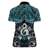 New Zealand Maori Women Polo Shirt Poutama Pikorua - Single Twist Paua Shell LT05 - Polynesian Pride