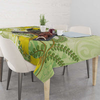 New Zealand Piwakawaka Fantail Bird Tablecloth With Kowhai Flowers LT05 - Polynesian Pride