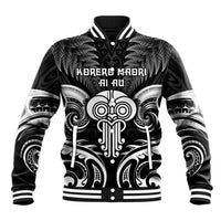 New Zealand Te Reo Maori Baseball Jacket Korero Maori Ai Au LT05 Unisex Black - Polynesian Pride