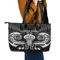 New Zealand Te Reo Maori Leather Tote Bag Korero Maori Ai Au LT05 - Polynesian Pride
