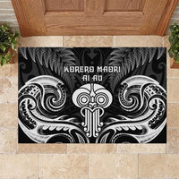 New Zealand Te Reo Maori Rubber Doormat Korero Maori Ai Au LT05 Black - Polynesian Pride