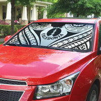 New Caledonia Day Auto Sun Shade Polynesian Curves White Color - Polynesian Pride