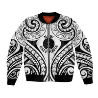 New Caledonia Day Bomber Jacket Polynesian Curves White Color - Polynesian Pride