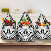 New Caledonia Day Grocery Bag Polynesian Curves White Color LT05 3-pack One Size White - Polynesian Pride