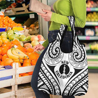New Caledonia Day Grocery Bag Polynesian Curves White Color LT05 - Polynesian Pride
