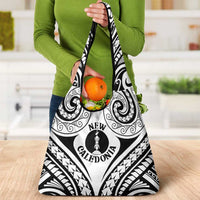 New Caledonia Day Grocery Bag Polynesian Curves White Color LT05 - Polynesian Pride