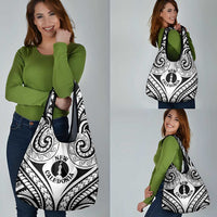 New Caledonia Day Grocery Bag Polynesian Curves White Color LT05 - Polynesian Pride