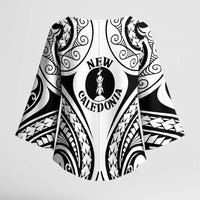 New Caledonia Day Kimono Sleeve Blouse Polynesian Curves White Color - Polynesian Pride