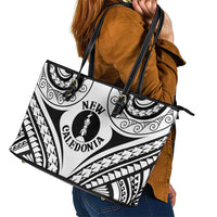 New Caledonia Day Leather Tote Bag Polynesian Curves White Color LT05 - Polynesian Pride