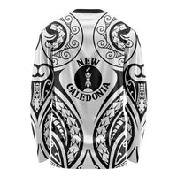 New Caledonia Day Long Sleeve Shirt Polynesian Curves White Color - Polynesian Pride