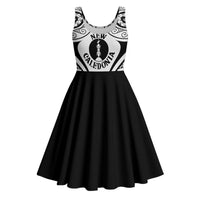 New Caledonia Day Midi Dress Polynesian Curves White Color - Polynesian Pride