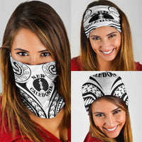 New Caledonia Day Neck Gaiter Polynesian Curves White Color LT05 - Polynesian Pride