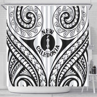New Caledonia Day Shower Curtain Polynesian Curves White Color - Polynesian Pride