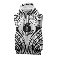 New Caledonia Day Sleeveless Zip Hoodie Polynesian Curves White Color - Polynesian Pride