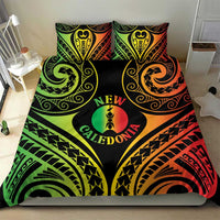 New Caledonia Day Bedding Set Polynesian Curves Reggae Color - Polynesian Pride