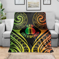 New Caledonia Day Blanket Polynesian Curves Reggae Color - Polynesian Pride