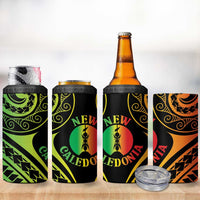 New Caledonia Day 4 in 1 Can Cooler Tumbler Polynesian Curves Reggae Color - Polynesian Pride