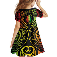 New Caledonia Day Family Matching Off Shoulder Maxi Dress and Hawaiian Shirt Polynesian Curves Reggae Color - Polynesian Pride