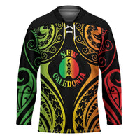New Caledonia Day Hockey Jersey Polynesian Curves Reggae Color LT05 Unisex Reggae - Polynesian Pride