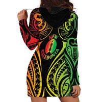 New Caledonia Day Hoodie Dress Polynesian Curves Reggae Color LT05 - Polynesian Pride