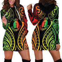 New Caledonia Day Hoodie Dress Polynesian Curves Reggae Color LT05 - Polynesian Pride