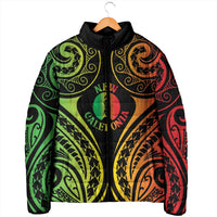New Caledonia Day Padded Jacket Polynesian Curves Reggae Color - Polynesian Pride