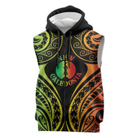 New Caledonia Day Sleeveless Zip Hoodie Polynesian Curves Reggae Color LT05 Reggae - Polynesian Pride