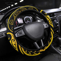 New Caledonia Day Steering Wheel Cover Polynesian Curves Reggae Color - Polynesian Pride