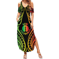 New Caledonia Day Summer Maxi Dress Polynesian Curves Reggae Color LT05 Women Reggae - Polynesian Pride