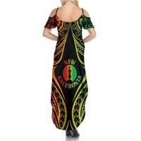 New Caledonia Day Summer Maxi Dress Polynesian Curves Reggae Color LT05 - Polynesian Pride
