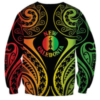 New Caledonia Day Sweatshirt Polynesian Curves Reggae Color - Polynesian Pride