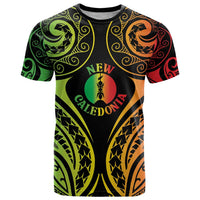 New Caledonia Day T Shirt Polynesian Curves Reggae Color - Polynesian Pride