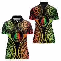 New Caledonia Day Women Polo Shirt Polynesian Curves Reggae Color - Polynesian Pride