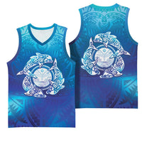 Marshall Islands Manit Day Basketball Jersey Tribal Dolphin With Marshall Seal - Polynesian Pride