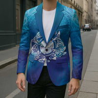 Marshall Islands Manit Day Blazer Tribal Dolphin With Marshall Seal - Polynesian Pride