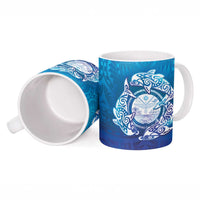 Marshall Islands Manit Day Ceramic Mug Tribal Dolphin With Marshall Seal - Polynesian Pride