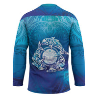 Marshall Islands Manit Day Hockey Jersey Tribal Dolphin With Marshall Seal LT05 - Polynesian Pride