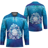 Marshall Islands Manit Day Hockey Jersey Tribal Dolphin With Marshall Seal LT05 - Polynesian Pride