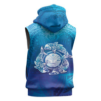Marshall Islands Manit Day Sleeveless Zip Hoodie Tribal Dolphin With Marshall Seal LT05 - Polynesian Pride