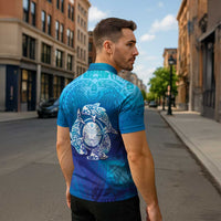 Marshall Islands Manit Day Zipper Polo Shirt Tribal Dolphin With Marshall Seal LT05 - Polynesian Pride