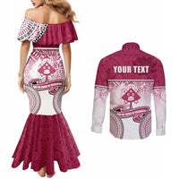 Personalized Adi Cakobau School Couples Matching Mermaid Dress and Long Sleeve Button Shirts With Fijian Tapa Pattern LT05 - Polynesian Pride