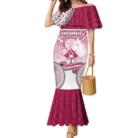 Personalized Adi Cakobau School Mermaid Dress With Fijian Tapa Pattern LT05 Women Pink - Polynesian Pride