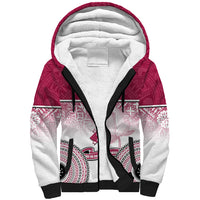 Personalized Adi Cakobau School Sherpa Hoodie With Fijian Tapa Pattern LT05 Unisex Pink - Polynesian Pride