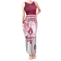 Personalized Adi Cakobau School Tank Maxi Dress With Fijian Tapa Pattern LT05 Women Pink - Polynesian Pride
