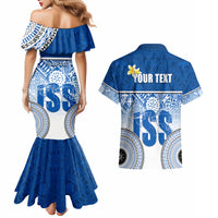 Personalized International School Suva Couples Matching Mermaid Dress and Hawaiian Shirt With Fijian Tapa Pattern LT05 - Polynesian Pride