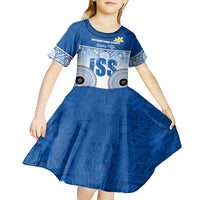 Personalized International School Suva Kid Short Sleeve Dress With Fijian Tapa Pattern LT05 - Polynesian Pride